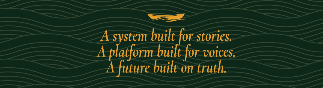 Zaiear's core identity: image of river waves, with a conoe and message.